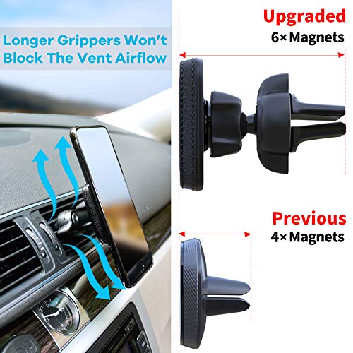 Load image into Gallery viewer, 2 Pack Magnetic Phone Car Mount, APPS2Car Car Phone Holder Mount Magnetic, Built in 6 Strong Magnets, Air Vent Cell Phone Holder for Car with Adjustable Secure Tightening System