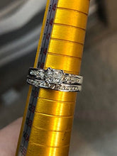 Load image into Gallery viewer, Zahras The Jewelry Crafter Manufacturer Princess Cut Diamond Engagement Rings for Women and Wedding Band Set in 10K White Gold (8.5.50)
