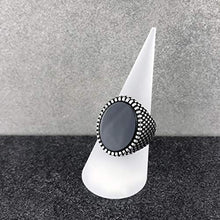 Load image into Gallery viewer, Chicotta Men’s Knight Armor Design Sterling Silver Ring with Black Onyx Gemstone

