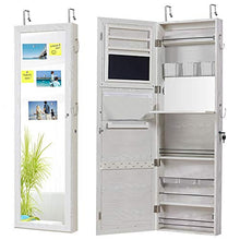 Load image into Gallery viewer, GISSAR Jewelry Mirror Armoire Wall Mount Over The Door Mirror Jewelry Cabinet Storage Mirror Organizer Lockable Full Length Door Mirror(White)
