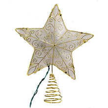 Load image into Gallery viewer, Kurt Adler 10 Light 8.5-Inch Gold Reflector Star Treetop
