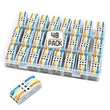 Load image into Gallery viewer, XALXMAW 48 Pcs Lever Wire Nut Connectors,Compact Splicing Connectors Electrical Wires Solid Stranded Flexible Terminal Block 28-12 AWG
