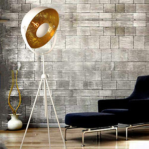 Modern Vintage Industrial Tripod Stand LED Floor Table Lamp Satellite Light Shade Decoration Adjustable Reading Lamp Medieval Design Fixture Nautical Elegant Interior Lighting E26(White,Matte Gold)