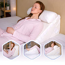 Load image into Gallery viewer, Flexicomfort Memory Foam Wedge Pillow for Sleeping with Adjustable Head Support Cushion - Post Surgery Pillow - Folding Incline Cushion System for Legs - Washable Cover
