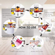 Load image into Gallery viewer, Olivivi Portable Blender, Multifunctional Personal Blender Mini Smoothie Blender 6 Powerful Blades, 4000mAh Rechargeable USB Juicer Cup Bottle with strainer Cleaning Brush for Travel BPA Free White
