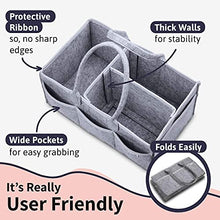 Load image into Gallery viewer, Putska Baby Diaper Caddy Organizer: Portable Holder Bag for Changing Table and Car, Nursery Essentials Storage bins gifts with 2 Pacifier Clips, 2 Bibs…
