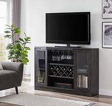 Load image into Gallery viewer, Home Source Jill Zarin Espresso Bar Cabinet with Curved Glass Doors
