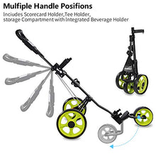 Load image into Gallery viewer, Janus Golf Push Cart, Golf cart for Golf Clubs, Golf Pull cart for Golf Bag, Golf Push carts 3 Wheel Folding, Golf Accessories for Men Women/Kids Practice and Game
