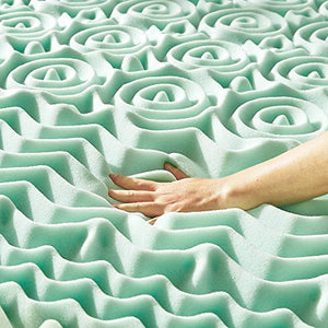 Best Price Mattress 1.5 Inch 5-Zone Memory Foam Mattress Topper, Calming Aloe Vera Infusion, CertiPUR-US Certified, Twin