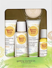 Load image into Gallery viewer, Burt's Bees Baby Getting Started Gift Set, 5 Trial Size Baby Skin Care Products, Lotion, Shampoo &amp; Wash, Daily Cream-to-Powder, Baby Oil and Soap, Yellow
