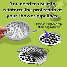 Load image into Gallery viewer, qAp quality art Practical Shower Drain Hair Catcher / Bathtub Drain Cover/Drain Protector/Stainless Steel+Silicone/for Bathroom &amp; Kitchen (2pack/4.5inch/Grey+Grey)
