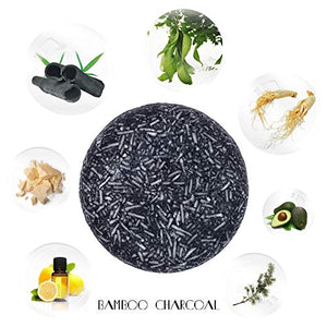 100% Natural Shampoo Bar for Hair 2 Pieces Solid Shampoo Soap for Treated Dry Damaged Hair Vegetarian Plant Essence Helps Stop Hair Loss and Promotes Healthy Hair Growth 4.2oz (Bamboo Charcoal)