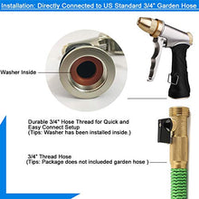 Load image into Gallery viewer, ESOW Garden Hose Nozzle 100% Heavy Duty Metal, Full Brass Nozzle &amp; ABS Non-Slip Ergonomic Grip, 4 Watering Patterns, High Pressure Metal Spray Gun for Watering Plants, Car Wash and Showering Dog
