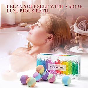 Aprilis Bath Bombs Gift Set, Organic & Natural Essential Oil Bath Bombs for Dry Skin Moisturizing, Handmade Fizzy Spa Bath Set, Perfect Christmas/Birthday Gift for Women and Kids, Pack of 8