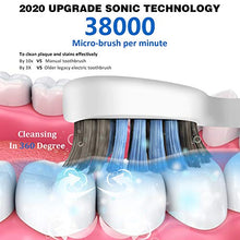 Load image into Gallery viewer, Sonic Electric Toothbrush for Adults, Whitening Cleaning Electronic Toothbrush Rechargeable Vibrating Toothbrush with 4 Dupont Brush &amp; 1 Face Brush, Smart Timer and Pressure Sensor
