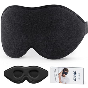 Eye Mask for Sleeping, LitBear Sleep Masks for Women Men Side Sleeper 2022 Light Blocking, 3D Contoured Cup Sleeping Mask, Soft Breathable Sleep Eye Mask with Adjustable Elastic Strap for Flight Nap