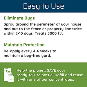 Wondercide - Ready to Use Flea, Tick, and Mosquito Yard Spray with Natural Essential Oils – Mosquito and Insect Killer, Treatment, and Repellent - Plant-Based - Safe for Pets, Plants, Kids - 32 oz