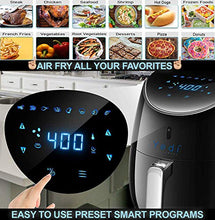 Load image into Gallery viewer, Yedi Total Package Air Fryer XL, 5.8 Quart, Deluxe Accessory Kit, Recipes, Black
