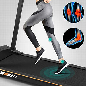 Fitnessclub Folding Electric Treadmill Power Motorised Running Machine with LCD Display, Hand Grip Pulse Sensor,Tablet Holder (Standard Version)