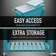 Load image into Gallery viewer, Permasteel PS-A203 F1-TL 80 Quart Portable Rolling Patio Cooler, Teal
