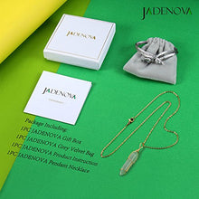 Load image into Gallery viewer, JADENOVA Full Wire Wrapped Energy Healing Crystal Gemstone Pendant Necklace 18" Stainless Steel Chain（Natural Aventurine）
