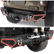 Load image into Gallery viewer, OEDRO Rear Bumper Compatible with 2018-2022 Jeep Wrangler JL &amp; Unlimited JLU (2/4 Doors), Rock Crawler Full Width Bumper with Hitch Receiver &amp; 2 x D-Rings
