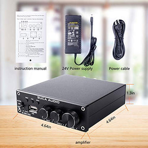 TDA7498E 2 Channel Home Stereo Audio Amplifier, Ansten 2.0CH Bluetooth 5.0 Mini Hi-Fi Class D Integrated Amp Receiver for Home Desktop Speakers 160W x 2 with Bass Treble and USB Port