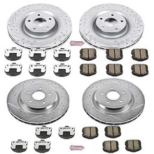 Load image into Gallery viewer, Power Stop K1445-26 Front and Rear Z26 Carbon Fiber Brake Pads with Drilled &amp; Slotted Brake Rotors Kit
