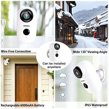 Load image into Gallery viewer, Wireless Rechargeable Battery Powered WiFi Camera, Home Security Camera, Night Vision, Indoor/Outdoor, 1080P Video with Motion Detection, 2-Way Audio, Waterproof, compatible with Cloud Storage/SD Slot

