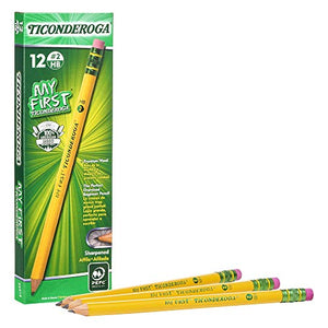 TICONDEROGA My First Primary Size #2 Beginner Pencils 6 Boxes of 12, 72 Pencils Total (33312SP)
