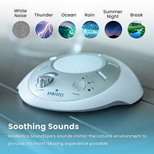 Load image into Gallery viewer, White Noise Sound Machine | Portable Sleep Therapy for Home , Office , Baby &amp; Travel | 6 Relaxing &amp; Soothing Nature Sounds , Battery or Adapter Charging Options , Auto-Off Timer | HoMedics Sound Spa
