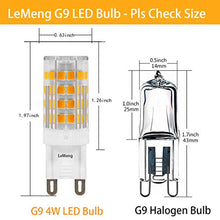 Load image into Gallery viewer, LeMeng G9 LED Light Bulbs 4W 400Lm 2700K Warm White, 40W Halogen Equivalent, AC 120V Bi-Pin G9 Base, Not Dimmable- 6 Pack，
