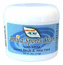 Load image into Gallery viewer, Vitamyr Arnica Sports Cream w/ MSM, Sweet Birch &amp; Aloe Vera - All-Natural, Safe &amp; Effective Deep Penetrating Pain Relieving Sports Cream w/ Arnica, MSM &amp; Sweet Birch - No toxic methyl salicylate!, 4 oz
