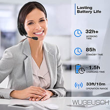 Load image into Gallery viewer, WUGEUSCH Wireless Headset With Microphone - Noise Canceling Headphones with Mic - On-Ear Earphones with USB Dongle for Office Work, Video Calling, Call Center - 32H Talk Time, Clear Audio Transmission
