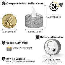 Load image into Gallery viewer, FURORA LIGHTING Glitter Silver Tea Lights Candles with Timer 12 Pack Bundle with Silver Ombre LED Candles Battery Operated 3 Pack
