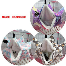 Load image into Gallery viewer, Oncpcare Small Pet Cage Hammock, Bunkbed Sugar Glider Hammock, Guinea Pig Cage Accessories Bedding, Warm Hammock for Parrot Ferret Squirrel Hamster Rat Playing Sleeping
