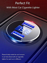 Load image into Gallery viewer, Dual USB Car Charger,4.8A Output,Cigarette Lighter Voltage Meter Compatible with Apple iPhone,iPad,Samsung Galaxy ,LG ,Google Nexus,USB Charging Devices,Silver
