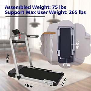 ANCHEER Folding Treadmill for Home Workout, 2.25HP Electric Walking Under Desk Treadmill with APP Control, Portable Exercise Walking Jogging Running Machine