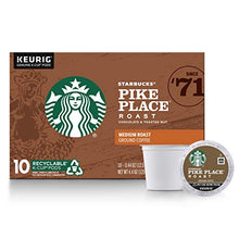 Load image into Gallery viewer, Starbucks Medium Roast K-Cup Coffee Pods — Pike Place Roast for Keurig Brewers — 1 box (10 pods)
