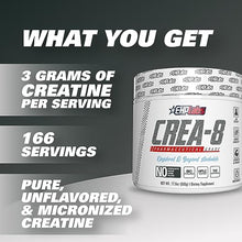 Load image into Gallery viewer, EHPlabs CREA-8 Creatine Monohydrate Powder - Creatine Powder for Building Lean Muscle Mass, Improves Strength &amp; Power, Supports Brain Health - 100 Servings (500g)
