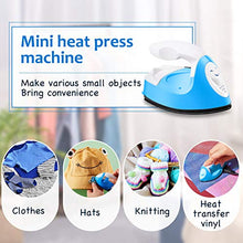Load image into Gallery viewer, Mini Craft Iron Mini Heat Press Mini Iron Portable Handy Heat Press Small Iron with Charging Base Accessories for Beads Patch Clothes DIY T-Shirts Shoes Heat Transfer Vinyl Projects (Blue)
