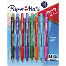 Load image into Gallery viewer, Paper Mate 1960662 Profile Retractable Ballpoint Pens, Assorted Colors, 8-Count
