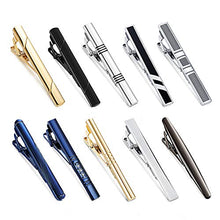 Load image into Gallery viewer, YADOCA Tie Clips Set for Men Regular Classic Tie Bar Clips Pinch Wedding Business Tie Clips with Gift Box
