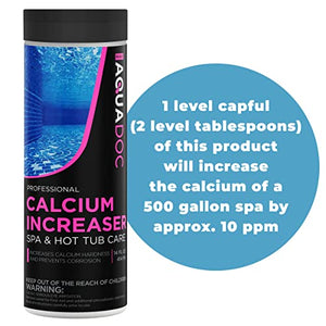 AquaDoc | Spa Calcium Hardness Increaser Hot Tub Owners Rely on, Calcium Increaser Spa Hardness Increaser & Calcium Booster for Hot Tubs, Spa Calcium Increaser & Hot Tub water hardener Spa Chemicals