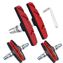 Load image into Gallery viewer, Bike Brake Pads Set, Alritz 3 Pairs Road Mountain Bicycle V-Brake Blocks Shoes with Hex Nut and Shims, No Noise No Skid, 70mm, for Front and Back Wheel
