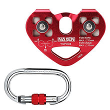 Load image into Gallery viewer, NAXEN Zip Line Pulley Tandem Speed Dual Trolley with Oval Carabiner
