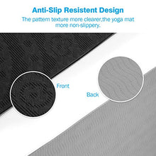 Load image into Gallery viewer, TOMSHOO 1/4In Yoga Mat, Non-Slip Texture Pro Yoga Mat Eco Friendly Exercise Mat Pad with Carrying Strap and Mesh Bag for Home Gym Fitness Workout Pilates Black+Grey
