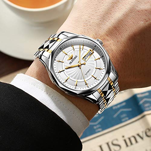Load image into Gallery viewer, White Watches for Men Automatic Self Winding Mechanical Twelve Knights Luxury Business 5ATM Waterproof Calendar Men Wrist Watches