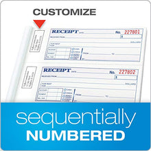 Load image into Gallery viewer, Adams Money and Rent Receipt Book, 3-Part, Carbonless, White/Canary/Pink, 7-5/8" x 10-7/8", Bound Wraparound Cover, 100 Sets per Book, 4 Receipts per Page (TC1182)
