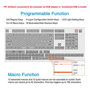 Koolertron One Handed Macro Mechanical Keyboard, Portable Mini One-Handed Mechanical Gaming Keypad 23 Fully Programmable Keys ((Blue Backlit/Blue switches))